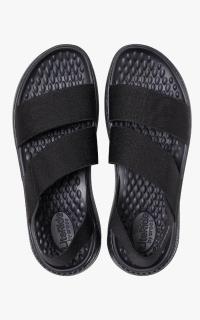 CROCS-LITERIDE STRETCH SANDAL W BLACK-BLACK