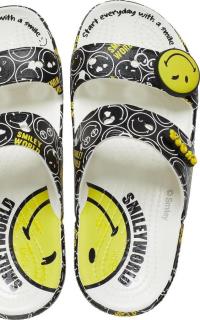 CROCS-CLASSIC SMILEY SANDAL WHITE-MULTI