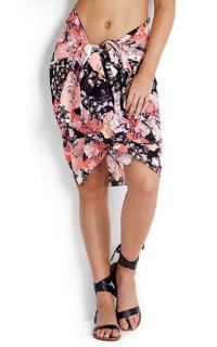 SEAFOLLY-BLACK PATCHWORK FLORAL SARONG