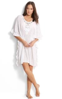 SEAFOLLY-GEO LACE RUFFLED KAFTAN