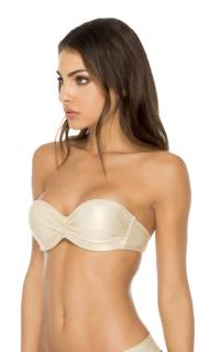 LULI FAMA-UNDERWIRE PUSH UP BANDEAU-GOLD RUSH